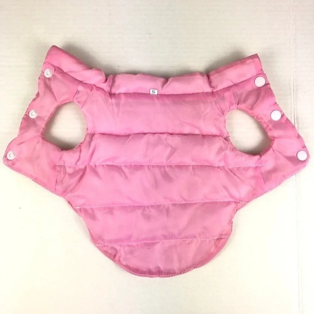 Pink White Star Puffer Dog Cat Vest Coat Size S
